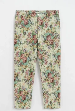 Pantalon fleuri effet broderie