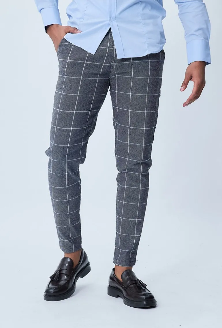 Pantalon habillé à carreaux