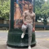 Pantalon habillé à carreaux