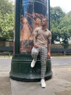 Pantalon habillé à carreaux