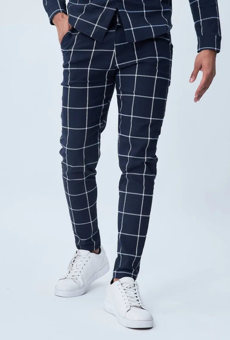Pantalon habillé à carreaux