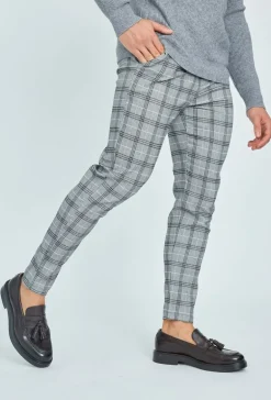 Pantalon habillé à carreaux