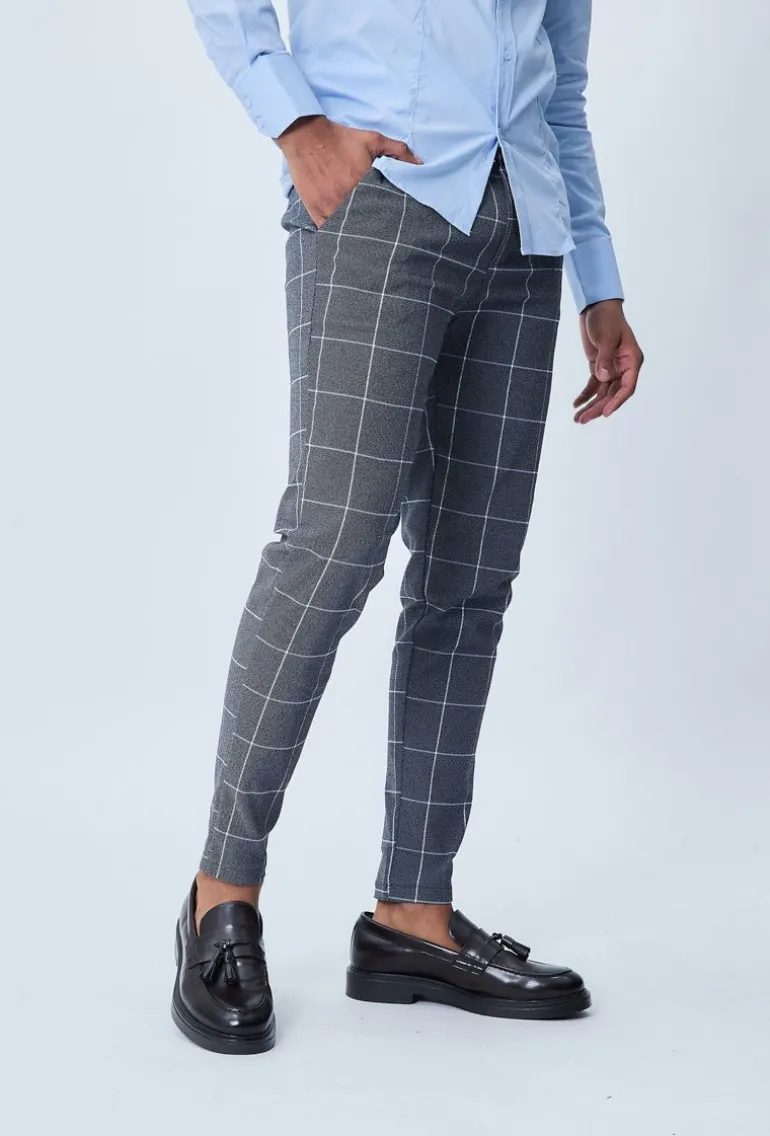 Pantalon habillé à carreaux