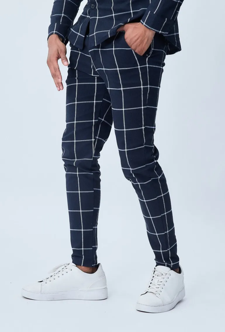 Pantalon habillé à carreaux