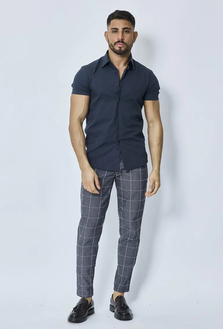 Pantalon habillé à carreaux