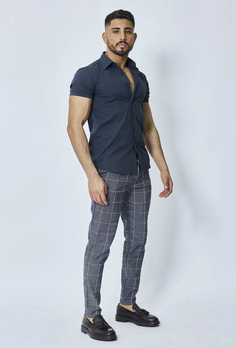Pantalon habillé à carreaux
