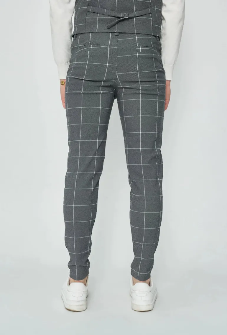 Pantalon habillé à carreaux