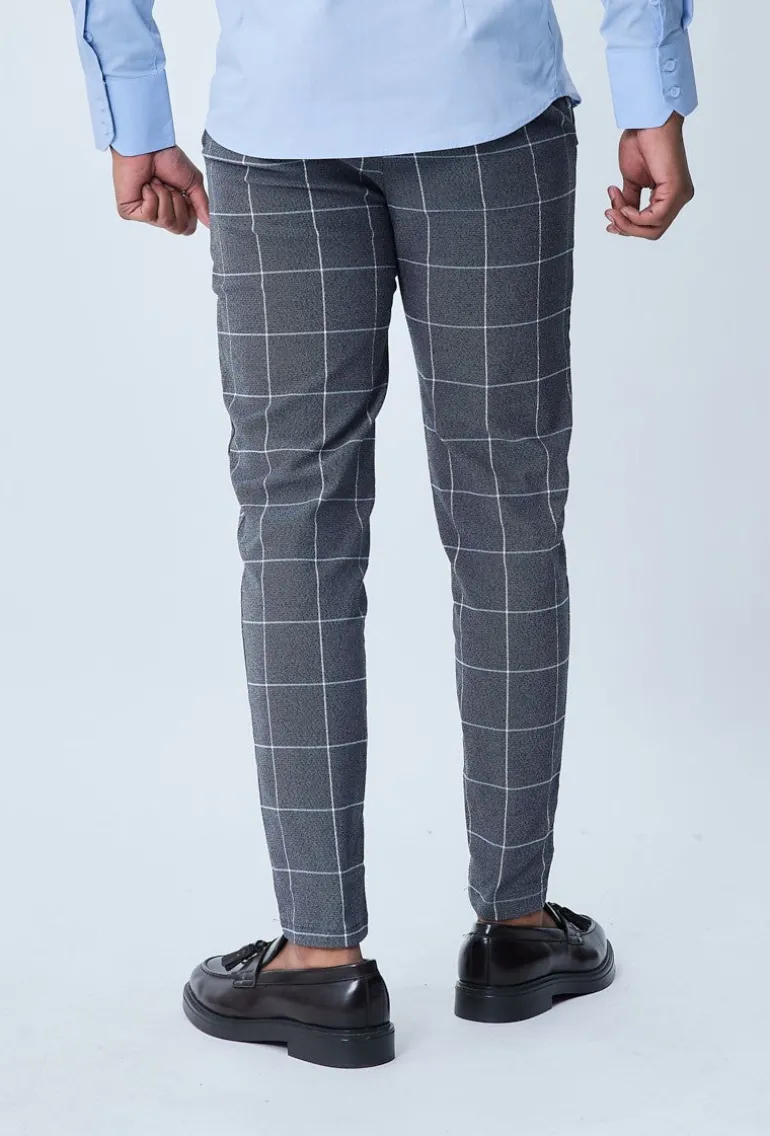 Pantalon habillé à carreaux