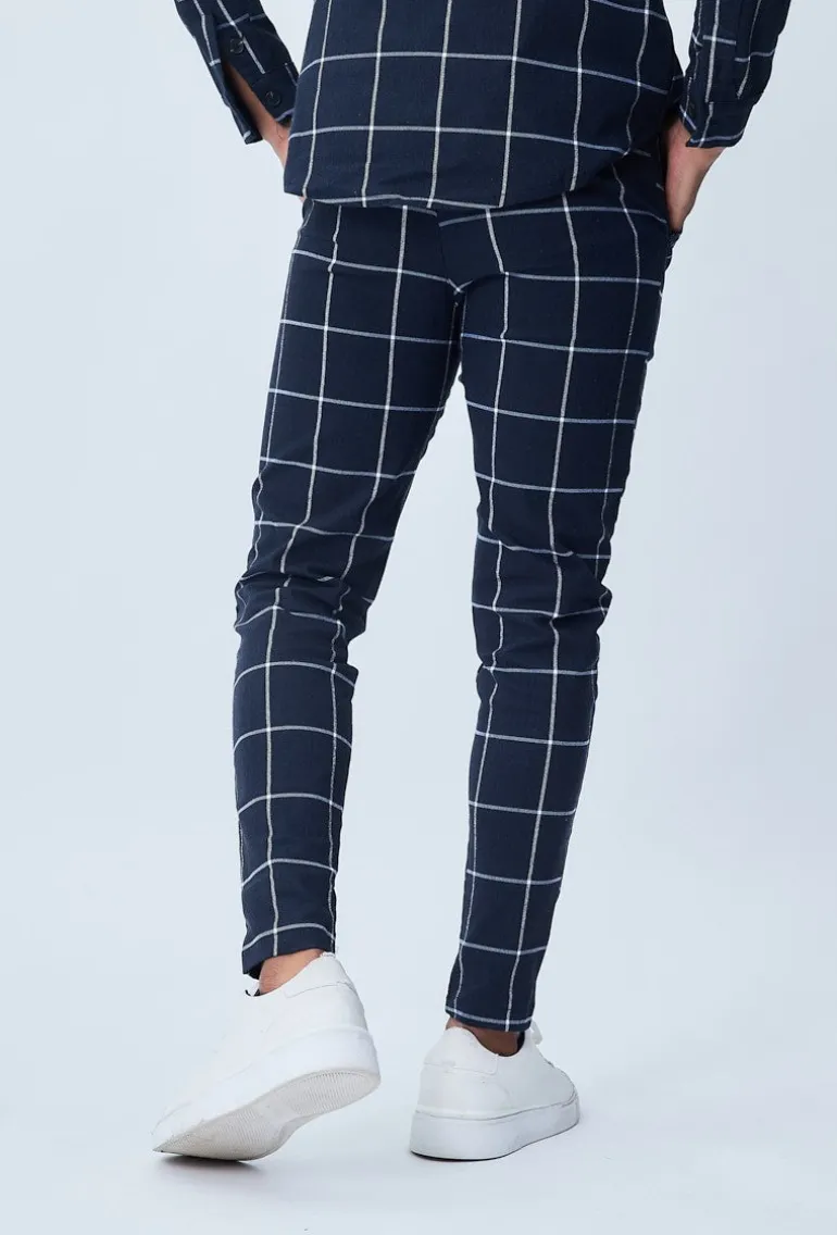 Pantalon habillé à carreaux