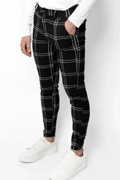 Pantalon habillé à carreaux