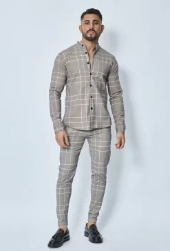 Pantalon habillé à carreaux