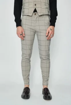 Pantalon habillé à carreaux