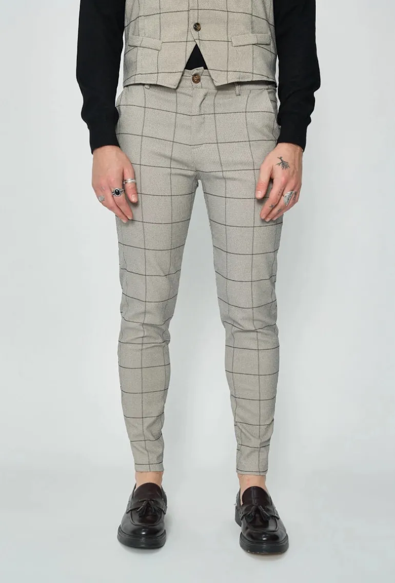 Pantalon habillé à carreaux