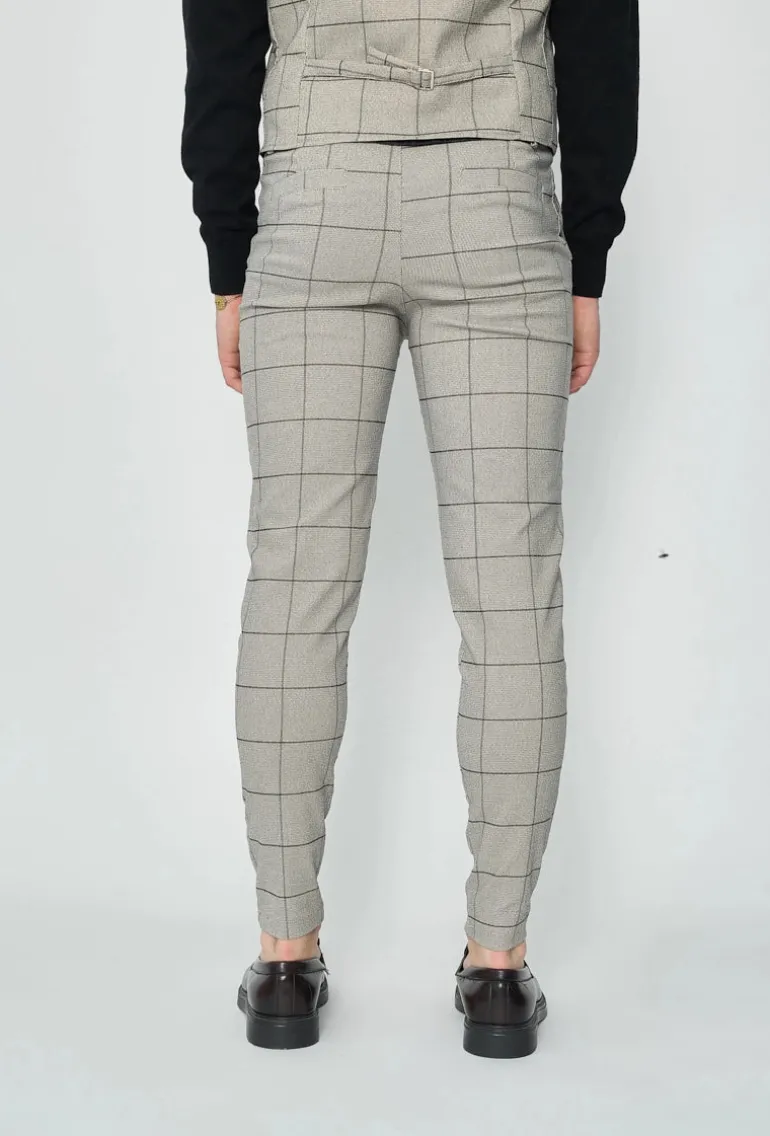 Pantalon habillé à carreaux