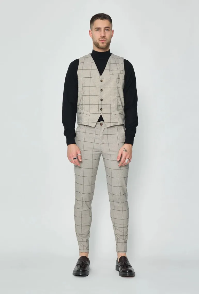 Pantalon habillé à carreaux