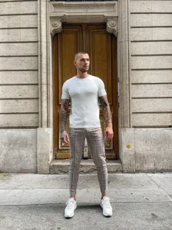 Pantalon habillé à carreaux