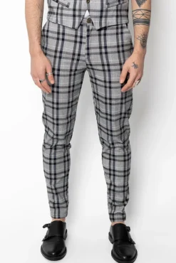 Pantalon habillé à carreaux