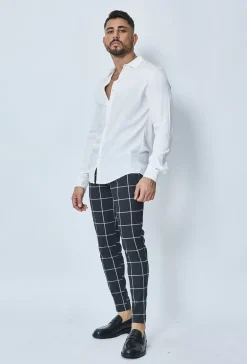 Pantalon habillé à carreaux