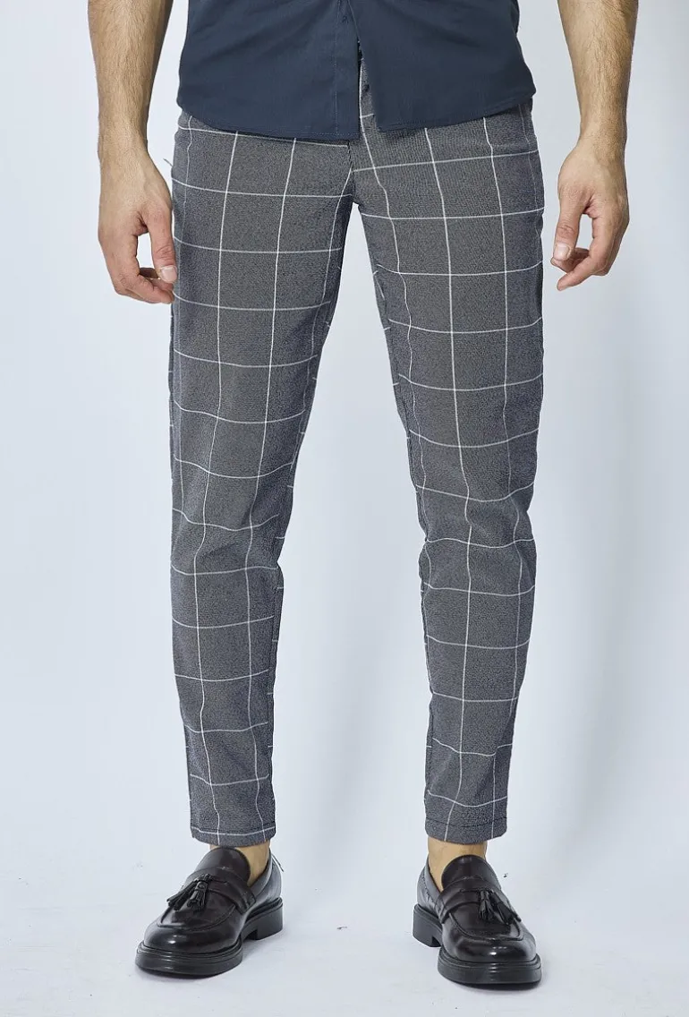 Pantalon habillé à carreaux