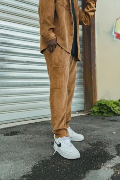 Pantalon jogger cargo cotelé