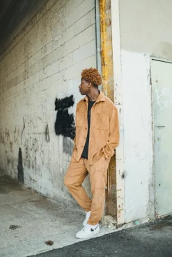 Pantalon jogger cargo cotelé