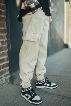 Pantalon jogger cargo similicuir
