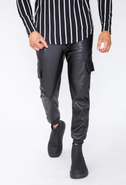 Pantalon jogger cargo similicuir