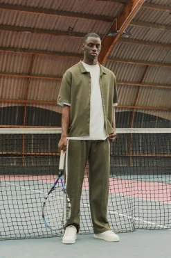 Pantalon jogging large à bandes
