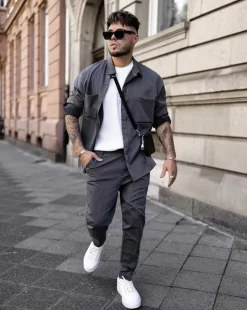 Pantalon tendance coupe slim décontracté