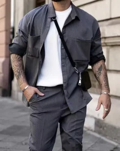 Pantalon tendance coupe slim décontracté