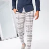 Pantalon ultra stretch à motif carreaux