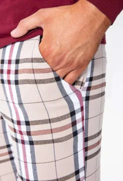 Pantalon ultra stretch à motif carreaux