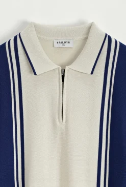 Polo à rayures latérales