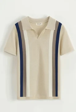 Polo à rayures latérales