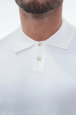 Polo boutonné manches courtes uni en maille