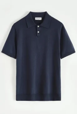 Polo boutonné manches courtes uni en maille
