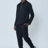 Polo couleur uni manche longue à zip