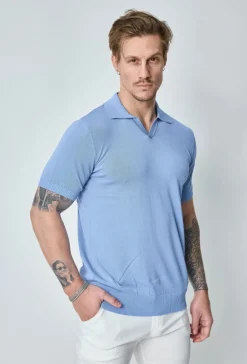Polo manches courtes uni en maille