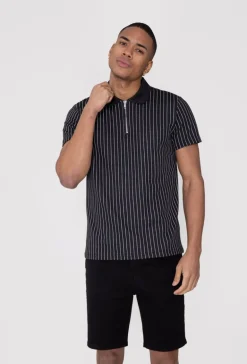 Polo manches courtes zipé