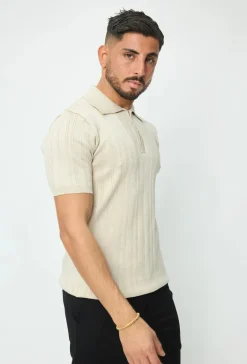 Polo uni effet rayé