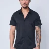 Polo uni manche court col ouvert