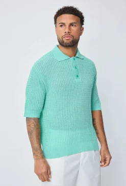 Polo uni manches courtes en maille