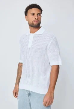 Polo uni manches courtes en maille