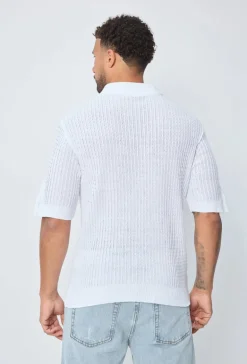 Polo uni manches courtes en maille