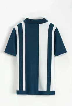Polo zippé à rayures latérales