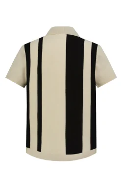 Polo zippé à rayures latérales