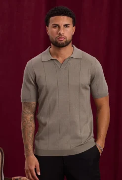Pull à col chemise ouvert en v