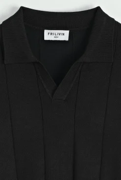 Pull à col chemise ouvert en v