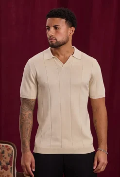 Pull à col chemise ouvert en v
