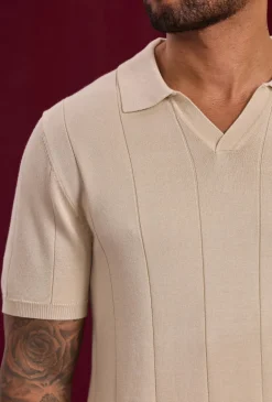 Pull à col chemise ouvert en v